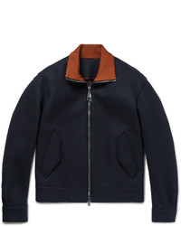 Wooyoungmi Contrast Trimmed Wool Blend Bomber Jacket