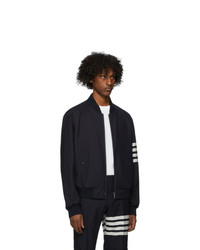 Thom Browne Navy Engineered Blouson Bomber Jacket