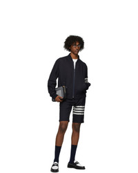 Thom Browne Navy Engineered Blouson Bomber Jacket