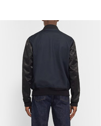 Paul Smith Ps By Panelled Wool Blend Bomber Jacket