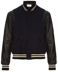 Saint Laurent Wool And Leather Bomber Jacket