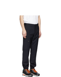 Ps By Paul Smith Navy Wool Cargo Pants