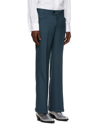 Ernest W. Baker Blue Cuffed 70s Trousers