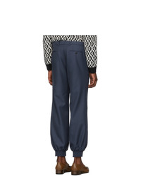 Gucci Blue Drill Military Trousers