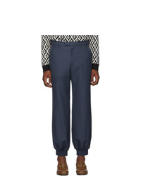 Gucci Blue Drill Military Trousers