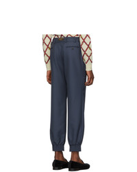 Gucci Blue Drill Patch Pocket Military Trousers