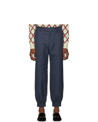 Gucci Blue Drill Patch Pocket Military Trousers