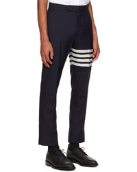 Thom Browne Navy 4 Bar Trousers