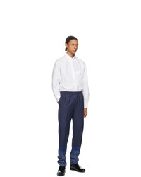 Givenchy Navy And Blue Wool Jogger Trousers
