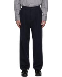 Undercoverism Navy Double Button Pleated Trousers