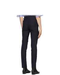 Husbands Navy Fresco Tapered High Waisted Trousers