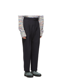 Dries Van Noten Navy Phoenix Bis Trousers, $282 | SSENSE | Lookastic