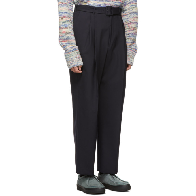 Dries Van Noten Navy Phoenix Bis Trousers, $282 | SSENSE | Lookastic