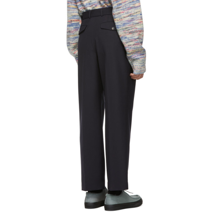 Dries Van Noten Navy Phoenix Bis Trousers, $282 | SSENSE | Lookastic