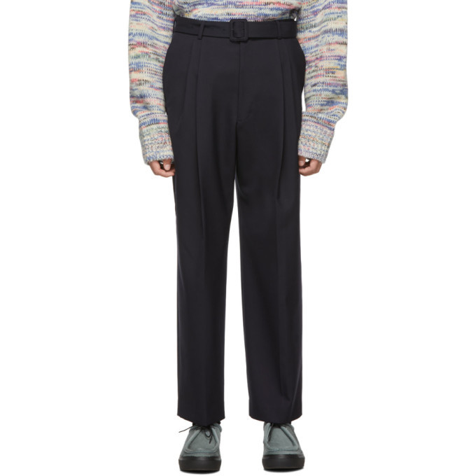Dries Van Noten Navy Phoenix Bis Trousers, $282 | SSENSE | Lookastic