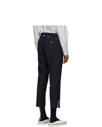 Thom Browne Navy Super 120s Vented Trousers