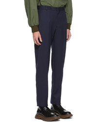 Alexander McQueen Navy Sustainable Cavalry Twill Trousers