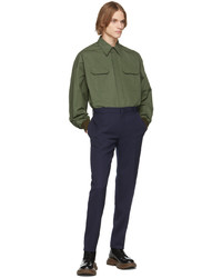 Alexander McQueen Navy Sustainable Cavalry Twill Trousers