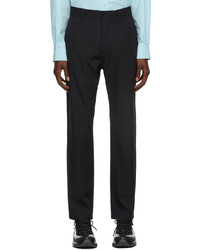 Burberry Navy Technical Wool Monogram Tailored Trousers