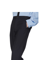 Marni Navy Tropical Wool Trousers