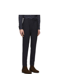 Ps By Paul Smith Navy Turn Up Pleated Trousers
