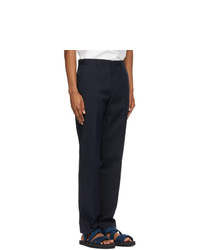 Dries Van Noten Navy Twill Tapered Trousers