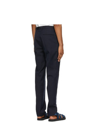 Dries Van Noten Navy Twill Tapered Trousers