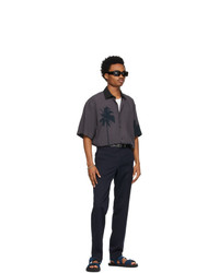 Dries Van Noten Navy Twill Tapered Trousers