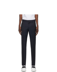 Valentino Navy Wool And Mohair Skinny Trousers