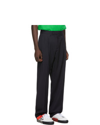 Off-White Navy Wool Classic Trousers