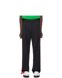 Off-White Navy Wool Classic Trousers
