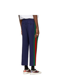 Gucci Navy Wool Cropped Trousers