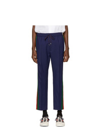 Gucci Navy Wool Cropped Trousers
