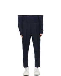 Jil Sander Navy Wool Cropped Trousers