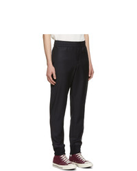 Ps By Paul Smith Navy Wool Drawcord Trousers