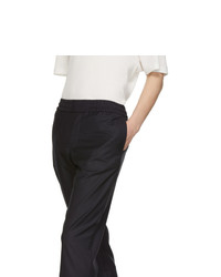 Ps By Paul Smith Navy Wool Drawcord Trousers