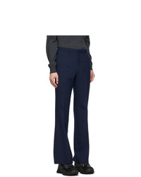 Kenzo Navy Wool Flared Trousers
