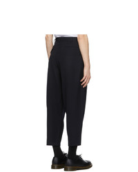 Comme des Garcons Homme Deux Navy Wool Gabardine Thick Trousers