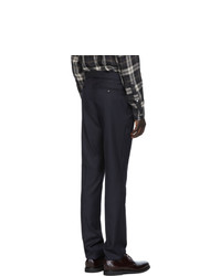 Officine Generale Navy Wool Pinpoint Paul Trousers