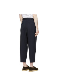 Comme des Garcons Homme Deux Navy Wool Pleated Trousers