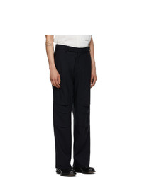 Cornerstone Navy Wool Pleats Trousers