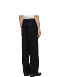 Cornerstone Navy Wool Pleats Trousers