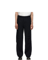 Cornerstone Navy Wool Pleats Trousers