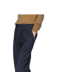 Etro Navy Wool Tailored Trousers