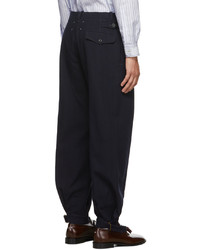 Maison Margiela Navy Wool Tapered Trousers