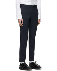 Comme Des Garcons Homme Plus Navy Wool Twill Trousers