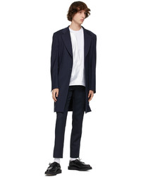 Comme Des Garcons Homme Plus Navy Wool Twill Trousers