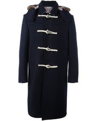 Thom Browne Fur Trim Hooded Coat