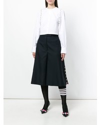 Thom Browne Button Vent High Waisted Wool Culotte