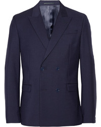 Navy Wool Double Breasted Blazer